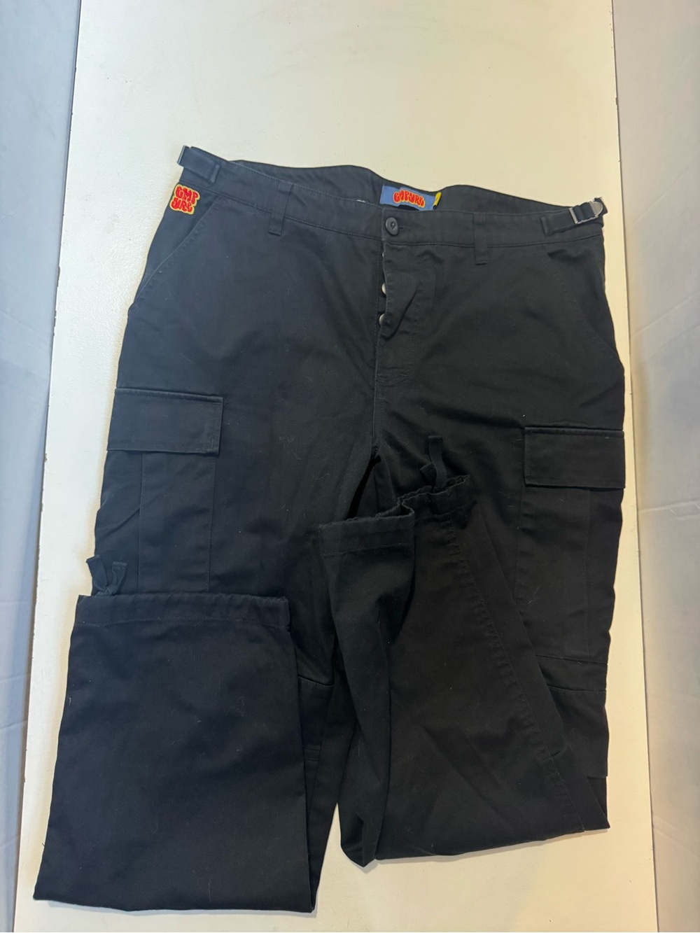 Empyre Relax Cargo Pants Adjustable Waist Utility Black Sz 34 Skater